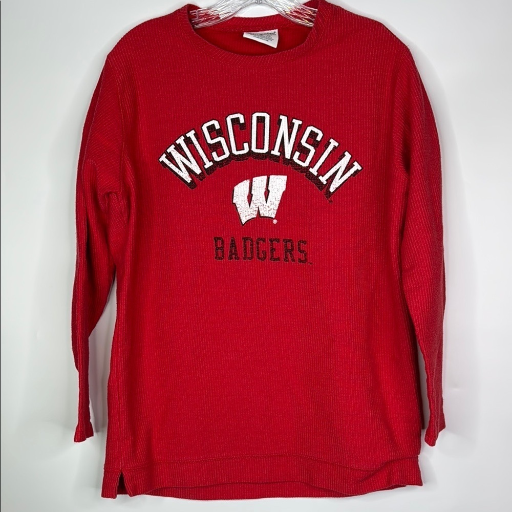 Champion Wisconsin Badgers Crewneck Long Sleeve Shirt Size Small